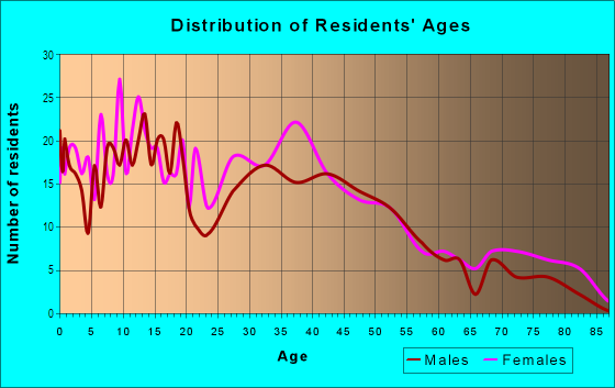 Age and Sex of Residents in Bridge Street in Ashtabula, OH