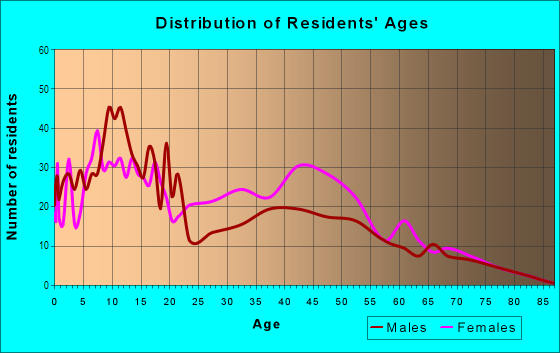 Age and Sex of Residents in Greenwich Village in Dayton, OH