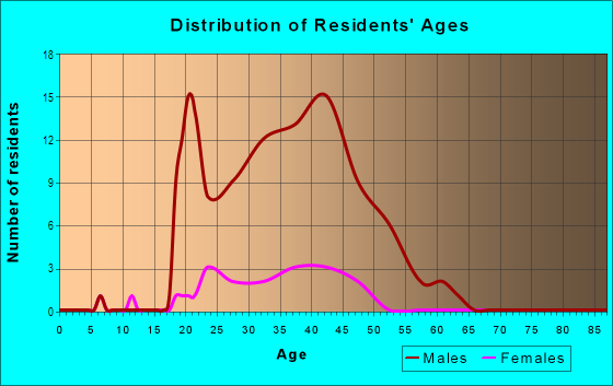 Age and Sex of Residents in Brady Arts District in Tulsa, OK