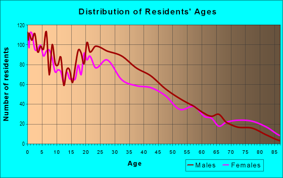 Age and Sex of Residents in Inner City Southside in Oklahoma City, OK
