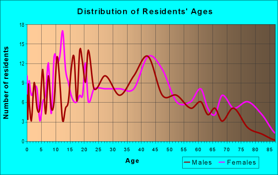 Age and Sex of Residents in Spring Garden in Pittsburgh, PA