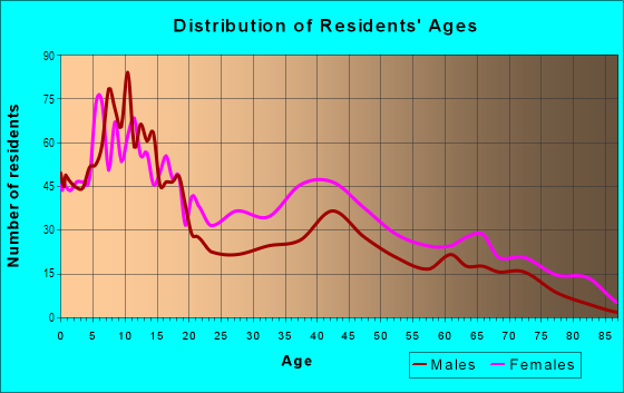 Age and Sex of Residents in Garfield in Pittsburgh, PA