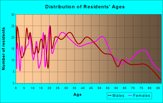 Age and Sex of Residents in Lower Lawrenceville in Pittsburgh, PA