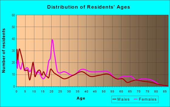 Age and Sex of Residents in Fineview in Pittsburgh, PA