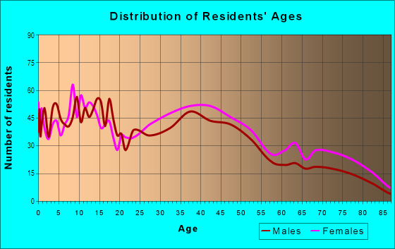Age and Sex of Residents in Sheraden in Pittsburgh, PA