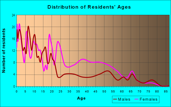 Age and Sex of Residents in Fairywood in Pittsburgh, PA