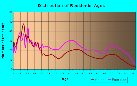 Age and Sex of Residents in Homewood South in Pittsburgh, PA