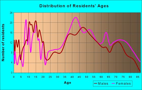 Age and Sex of Residents in Middle Hill in Pittsburgh, PA
