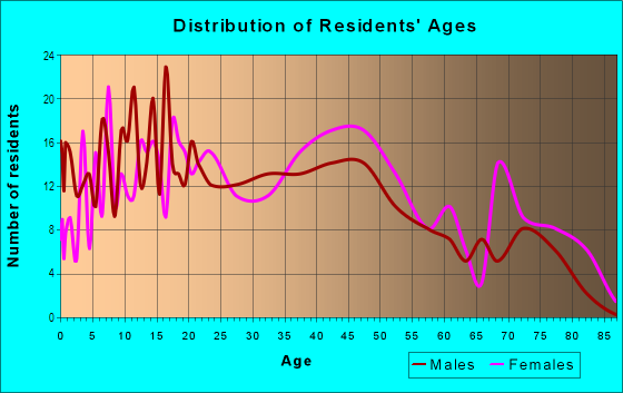 Age and Sex of Residents in Arlington in Pittsburgh, PA