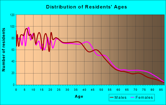 Age and Sex of Residents in Centre Park in Reading, PA