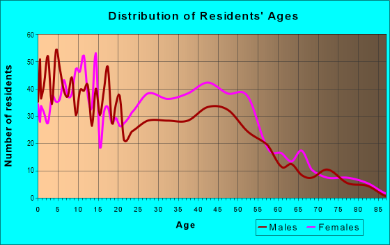 Age and Sex of Residents in Fernhill in Philadelphia, PA