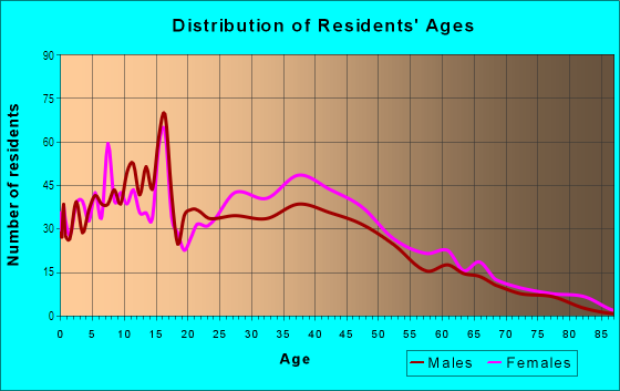 Age and Sex of Residents in Pine Valley in Columbia, SC