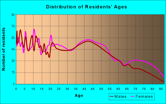 Age and Sex of Residents in East Lake in Chattanooga, TN