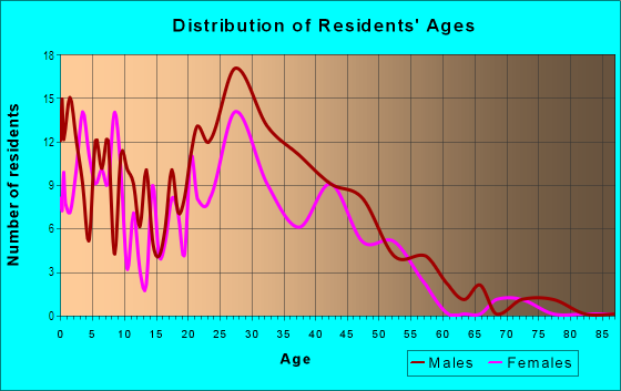 Age and Sex of Residents in East Garrett Park in Dallas, TX
