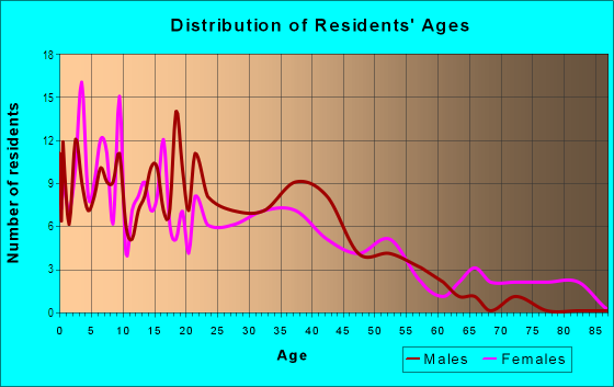Age and Sex of Residents in The Dells District in Dallas, TX