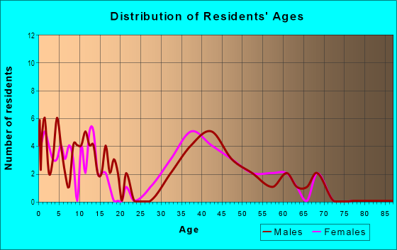 Age and Sex of Residents in Campeche Cove in Galveston, TX