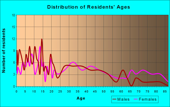 Age and Sex of Residents in Downtown in Grand Prairie, TX
