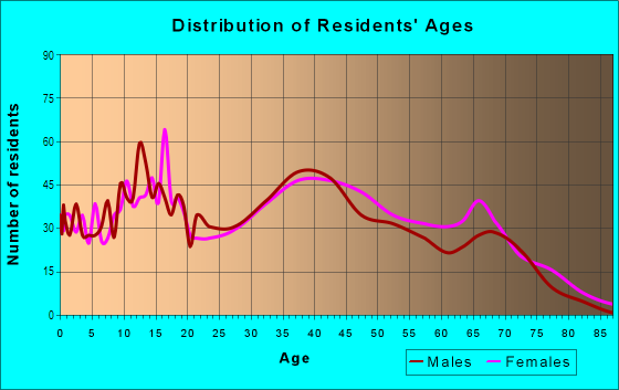 Age and Sex of Residents in Arts District in Irving, TX