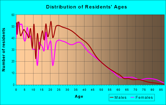 Age and Sex of Residents in Downtown Heritage District in Irving, TX