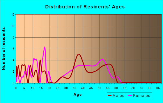 Age and Sex of Residents in Copper Creek Estates in Plano, TX
