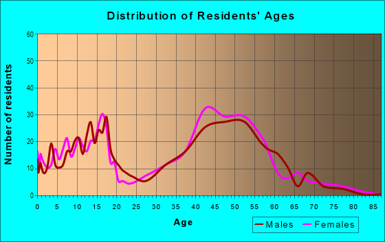 Age and Sex of Residents in Spring Park in Garland, TX