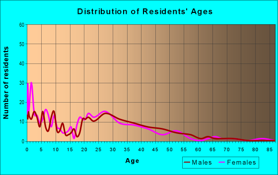 Age and Sex of Residents in Old Town in Arlington, TX