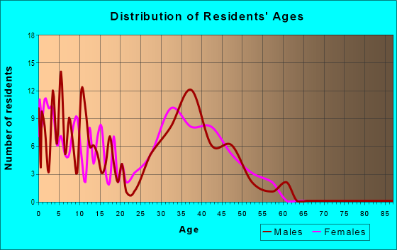 Age and Sex of Residents in Club At Wells Point in Pflugerville, TX