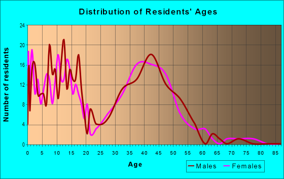 Age and Sex of Residents in Gatlinburg in Pflugerville, TX