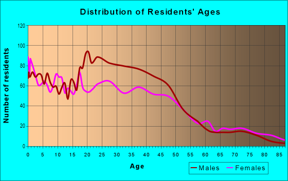 Age and Sex of Residents in Winnetka Heights in Dallas, TX