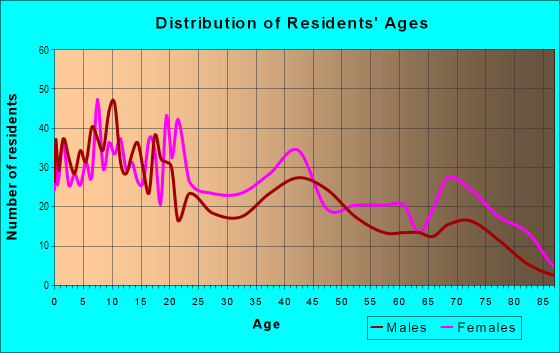 Age and Sex of Residents in Settegast in Houston, TX