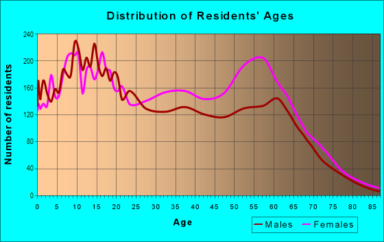 Age and Sex of Residents in East Little York in Houston, TX