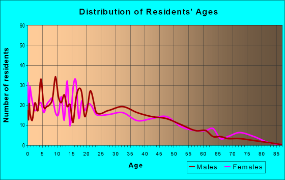 Age and Sex of Residents in South Poly in Fort Worth, TX