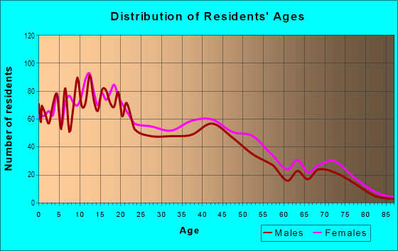 Age and Sex of Residents in Ysleta in El Paso, TX