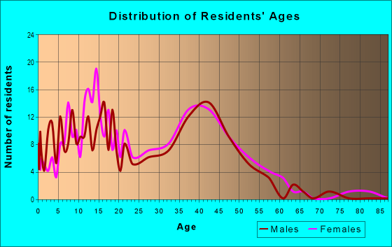 Age and Sex of Residents in Town Centre Village in Mesquite, TX