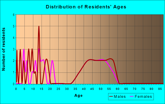Age and Sex of Residents in Wichita Creek Estates in Flower Mound, TX