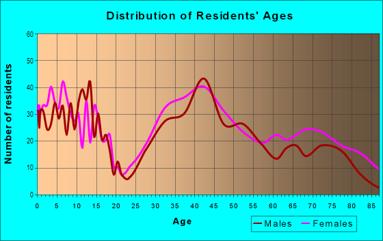 Age and Sex of Residents in White Rock Valley in Dallas, TX