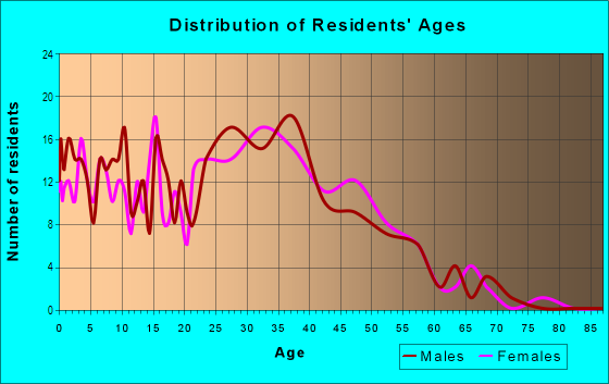 Age and Sex of Residents in Chisholm Valley in Round Rock, TX