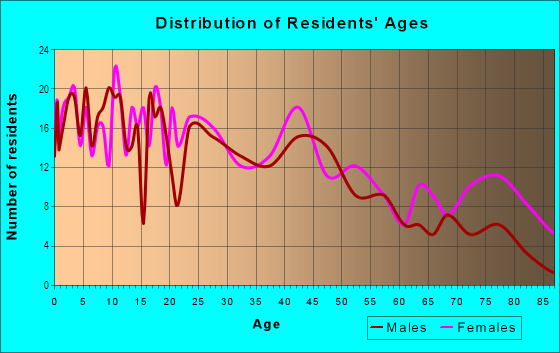 Age and Sex of Residents in Cook in Gainesville, TX