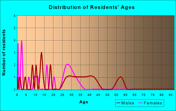 Age and Sex of Residents in Rohde in Bryan, TX