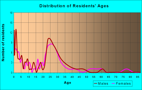 Age and Sex of Residents in East Bay in Provo, UT