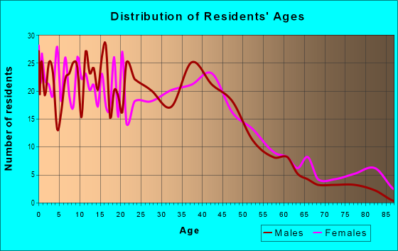 Age and Sex of Residents in South Norfolk Historic District in Chesapeake, VA