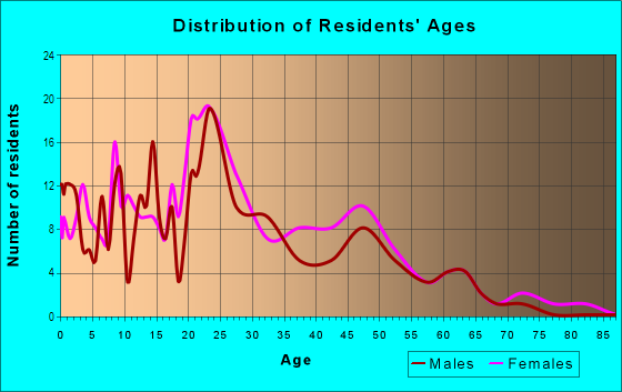 Age and Sex of Residents in Tanners Creek in Norfolk, VA