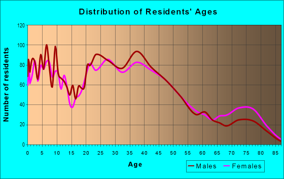 Age and Sex of Residents in Bayview in Norfolk, VA