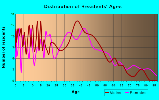 Age and Sex of Residents in Southeast of East Main Street in Auburn, WA