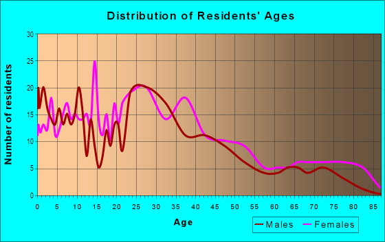 Age and Sex of Residents in Brewer's Hill in Milwaukee, WI