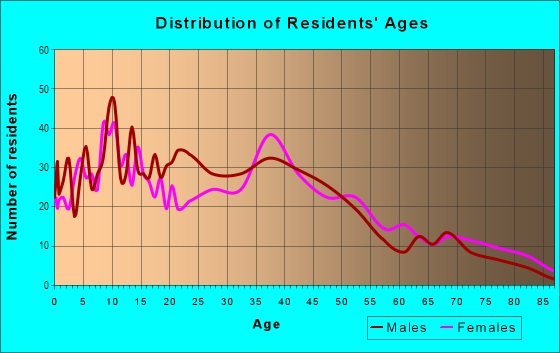Age and Sex of Residents in Bayview Heights in San Francisco, CA