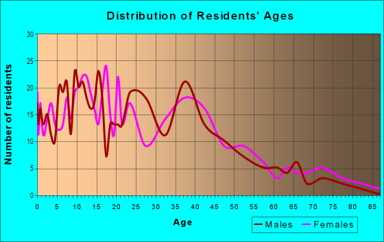 Age and Sex of Residents in Smoke Tree in Twentynine Palms, CA