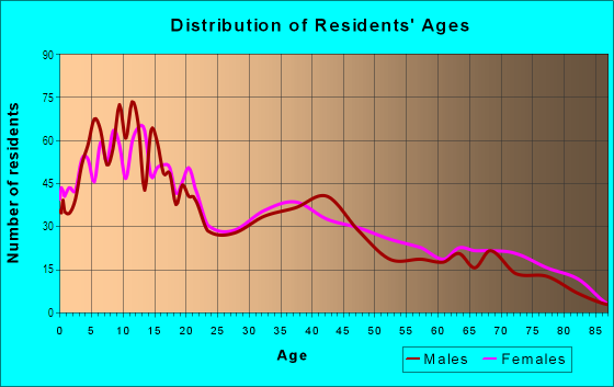 Age and Sex of Residents in Rialto Bench in San Bernardino, CA