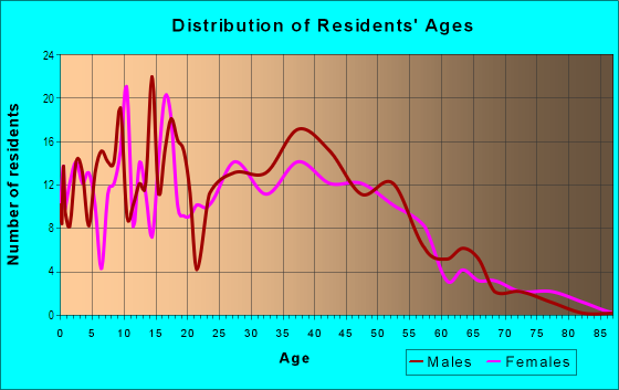Age and Sex of Residents in Kettman in San Jose, CA