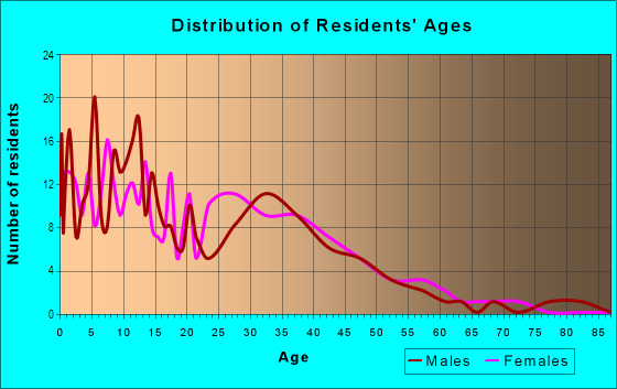 Age and Sex of Residents in El Rio West in Oxnard, CA